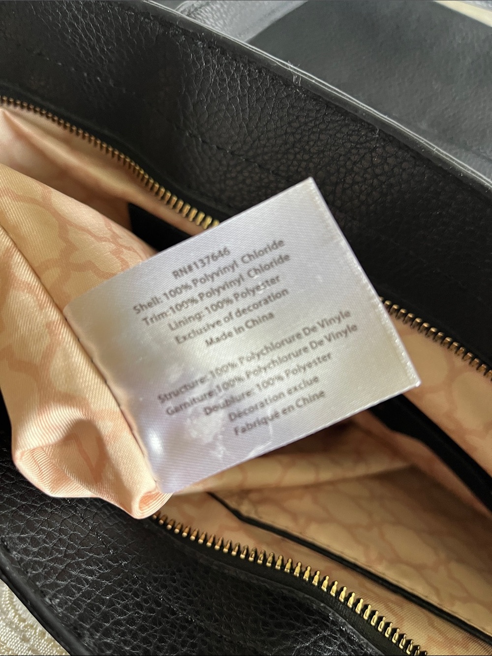 C. Wonder Black Leather Tote with Gold 'C' Logo - Picture 7 of 7